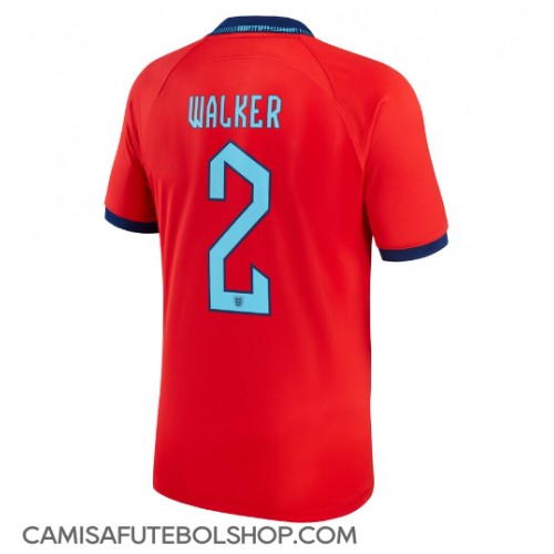 Camisa de time de futebol Inglaterra Kyle Walker #2 Replicas 2º Equipamento Mundo 2022 Manga Curta